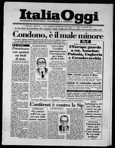 Italia oggi : quotidiano di economia finanza e politica